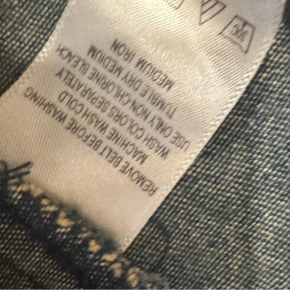 Vintage hipster denim halter jumpsuit with wide belt faded to perfection - Picture 8 of 8